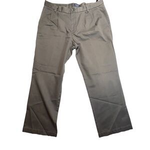 Dockers Pants Mens 38x29 D2 Straight‎ Fit Green Khaki Pleated Straight Front